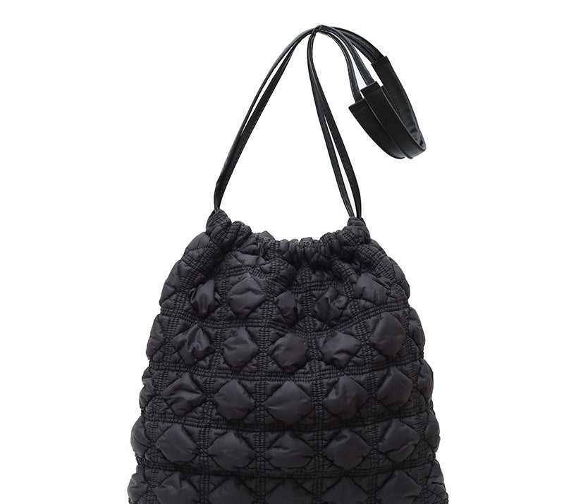 Diamond Bucket Fashion Pleated Crossbody Bag