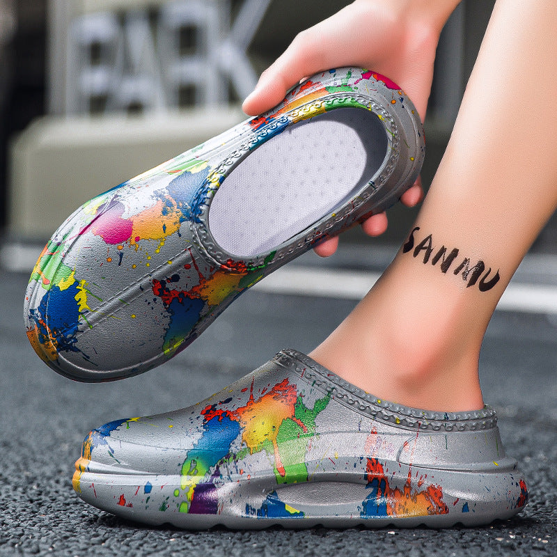 Men's Fashion Platform Pump Chef Hotel Waterproof Food Workshop Work Shoes Durable Garden Slippers