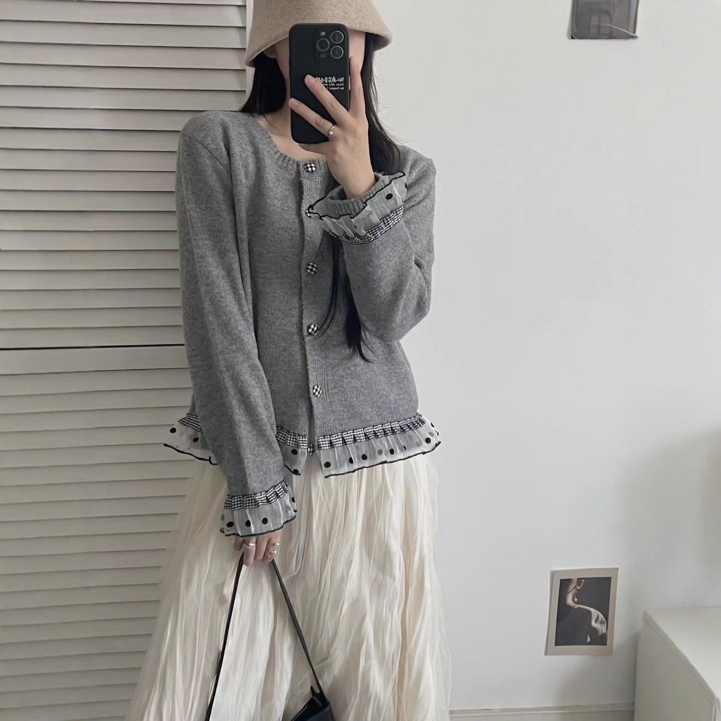 Lace Knitted Cardigan Casual Women's Sweater