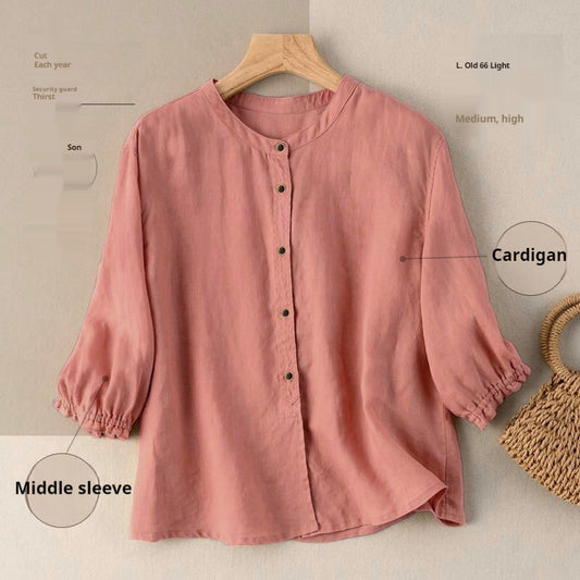 Half Sleeve Artistic Retro Women's Summer New Loose Women's Shirt