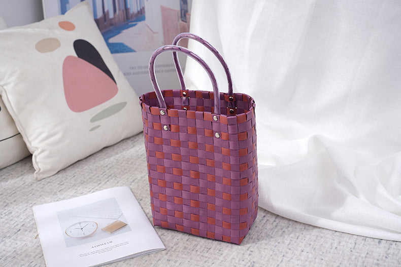 Women's Fashion Diagonal Basket Woven Bag