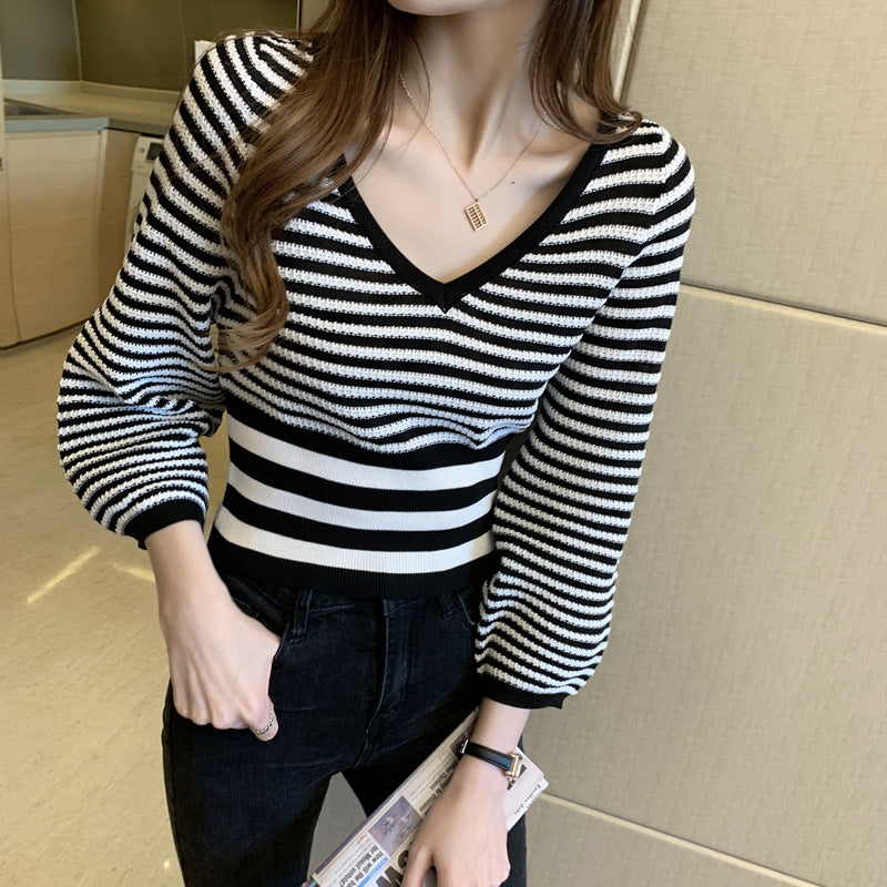 Knitted Sweater Bottoming Shirt Women's Clothing
