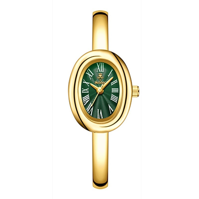 Dame multifunktionelt ovalt retro quartz-ur