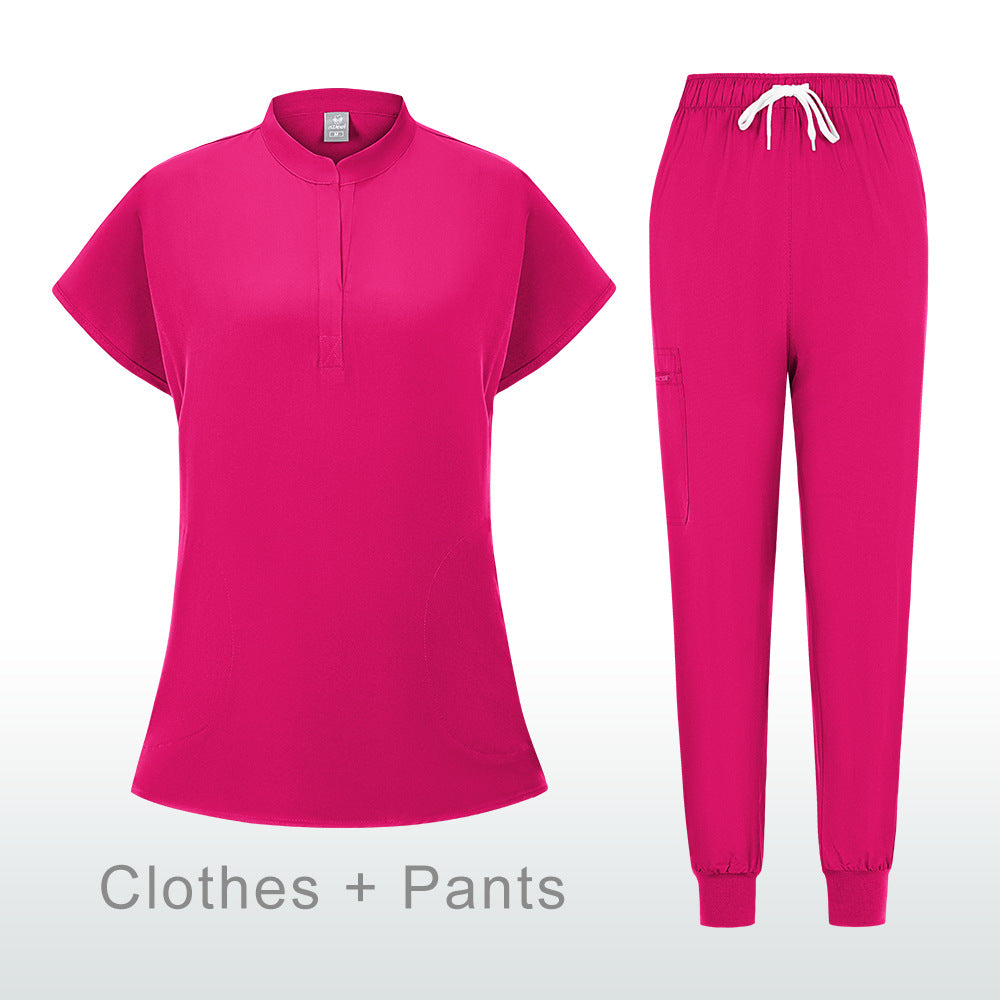 Stretchy, Quick-drying Short-sleeve Scrub Top For Doctors