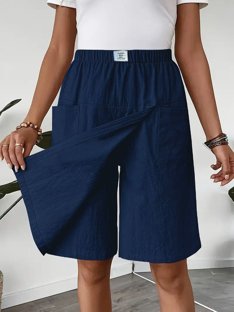 European And American Women's Clothing Pocket Casual Short Pantskirt