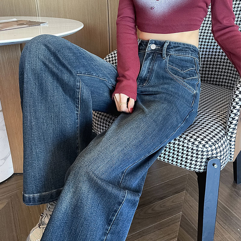Dame Stretch Højtaljede Jeans Vintage