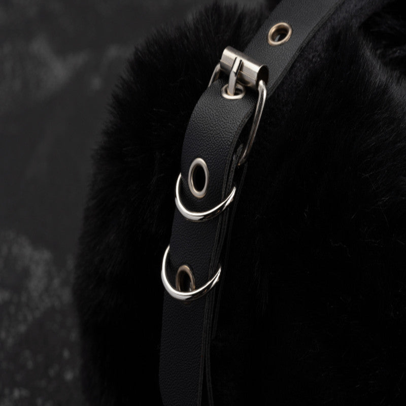 Faux Fur Rivets Headband Earmuffs Autumn And Winter Warmth