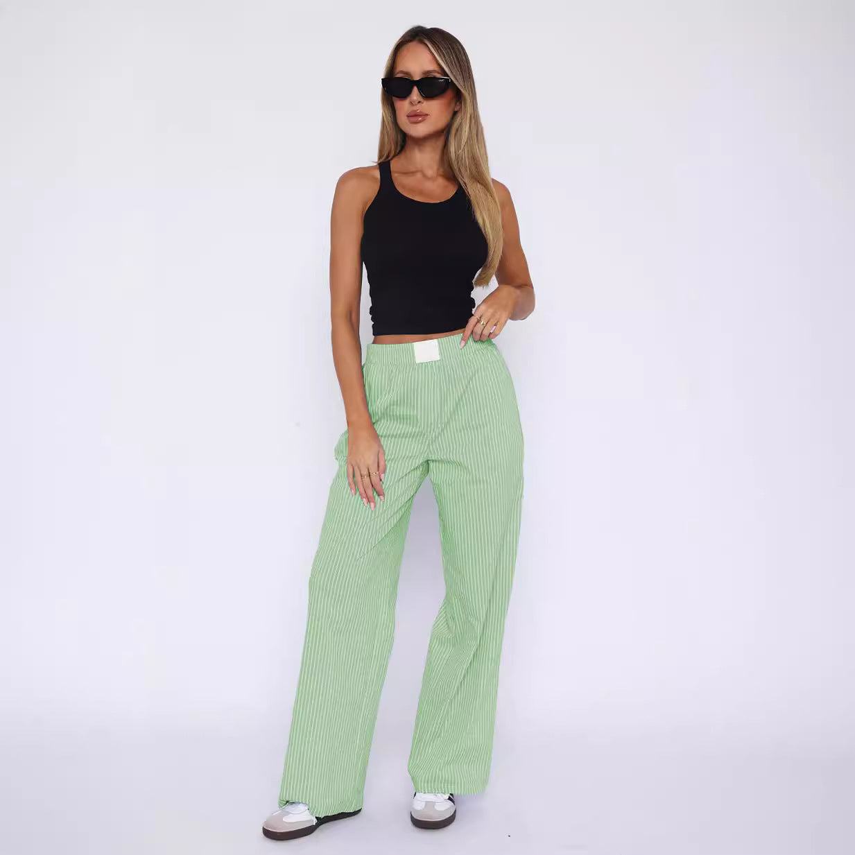 Women's Simple Striped Trousers Temperament Commute