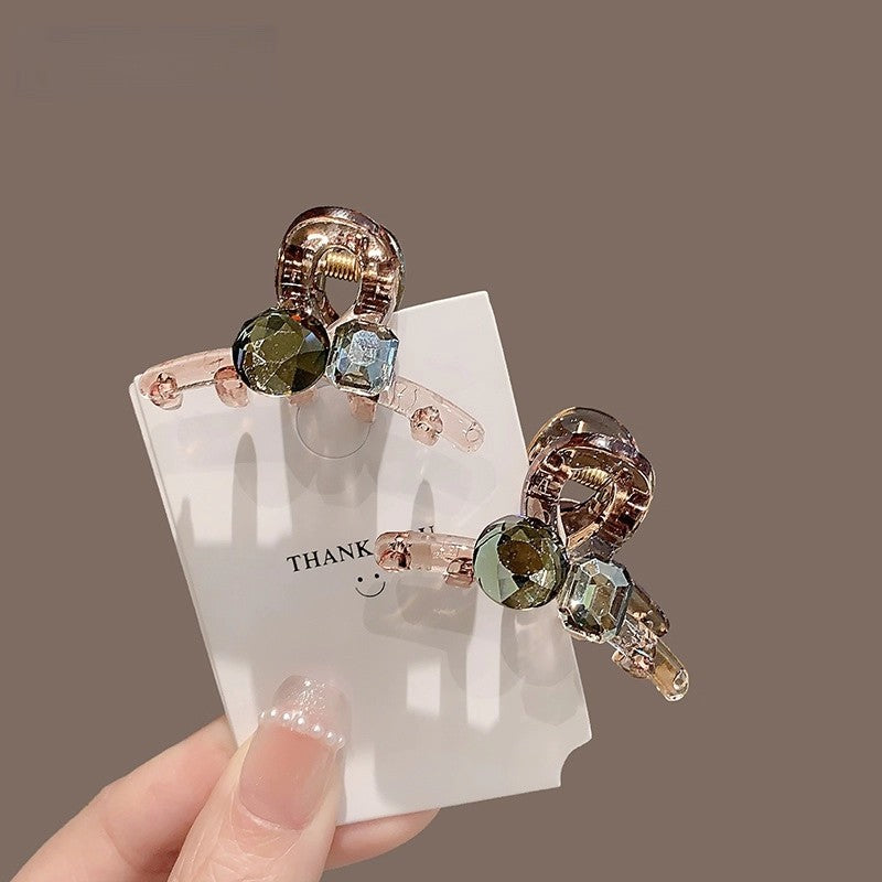 Exquisite Square Zirconia Small Claw Clip New Pearl Bangs Clip Side