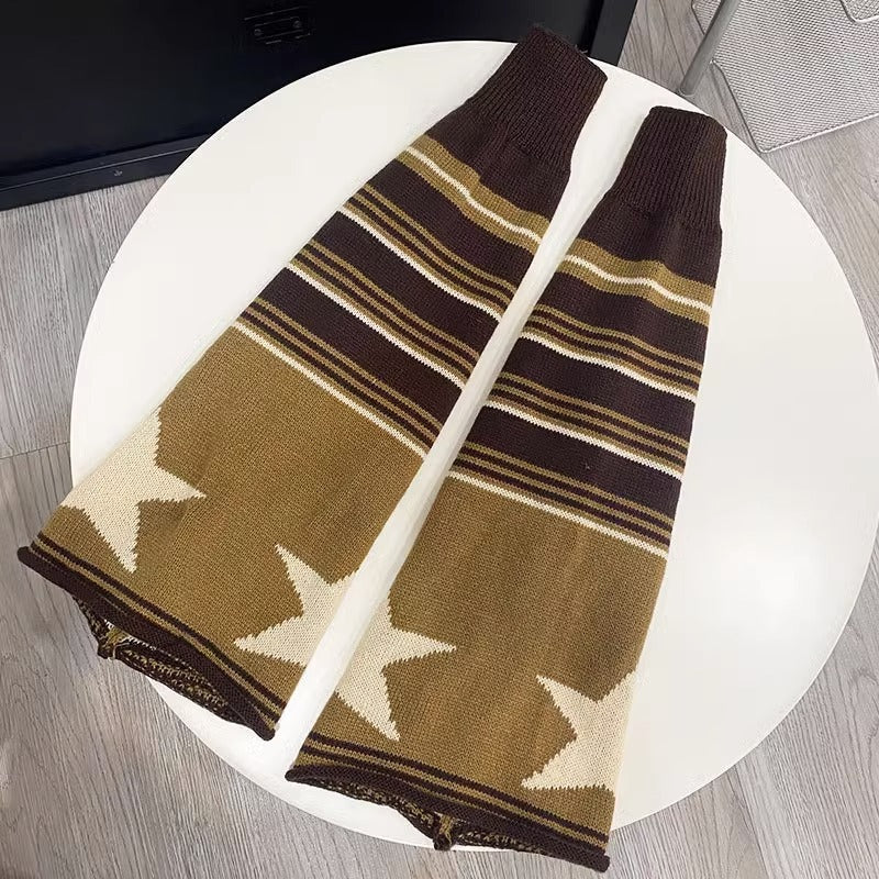 Brown Horn Socks With XINGX Mixed Color Stripe