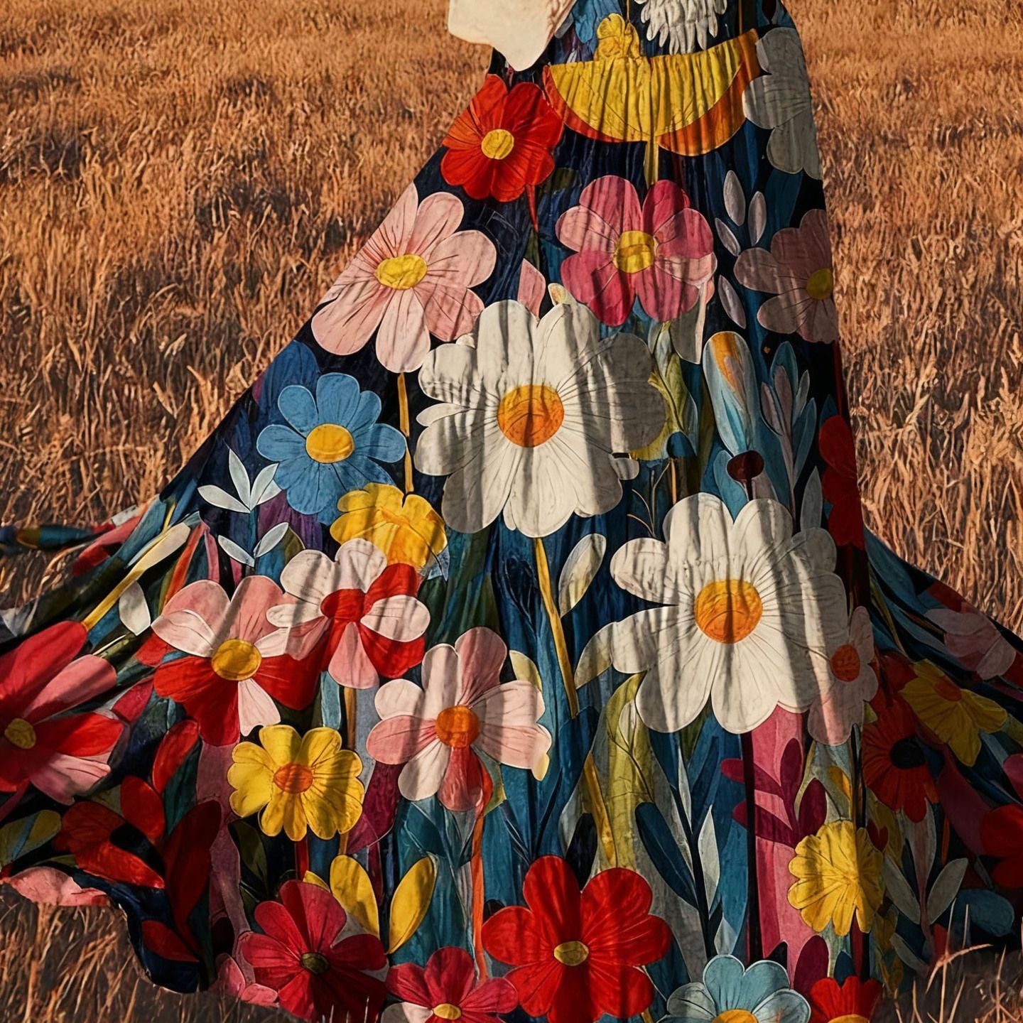 Oil Painting Large Swing Romantic Skirt With Elastic Waist