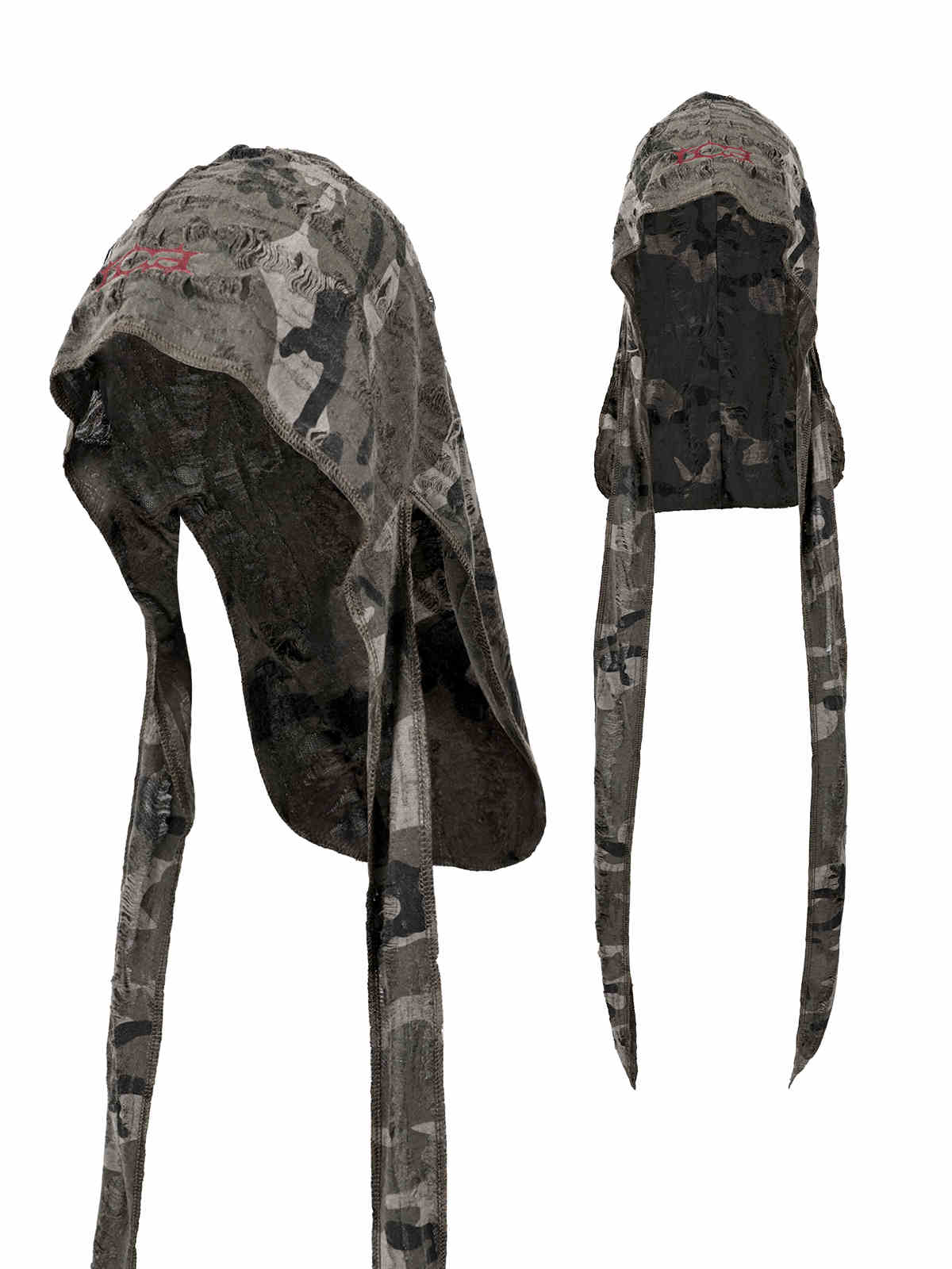 Embroidered Headscarf Destroyed Camouflage Street Hip-hop