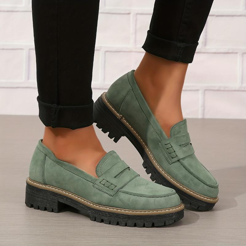 Women's Solid Color Fashionable Thick-soled Loafers