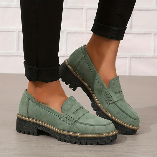 Women's Solid Color Fashionable Thick-soled Loafers