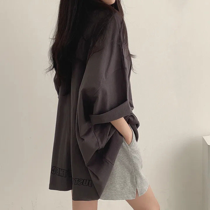 Mid-length Cotton Short-sleeved T-shirt For Women Summer