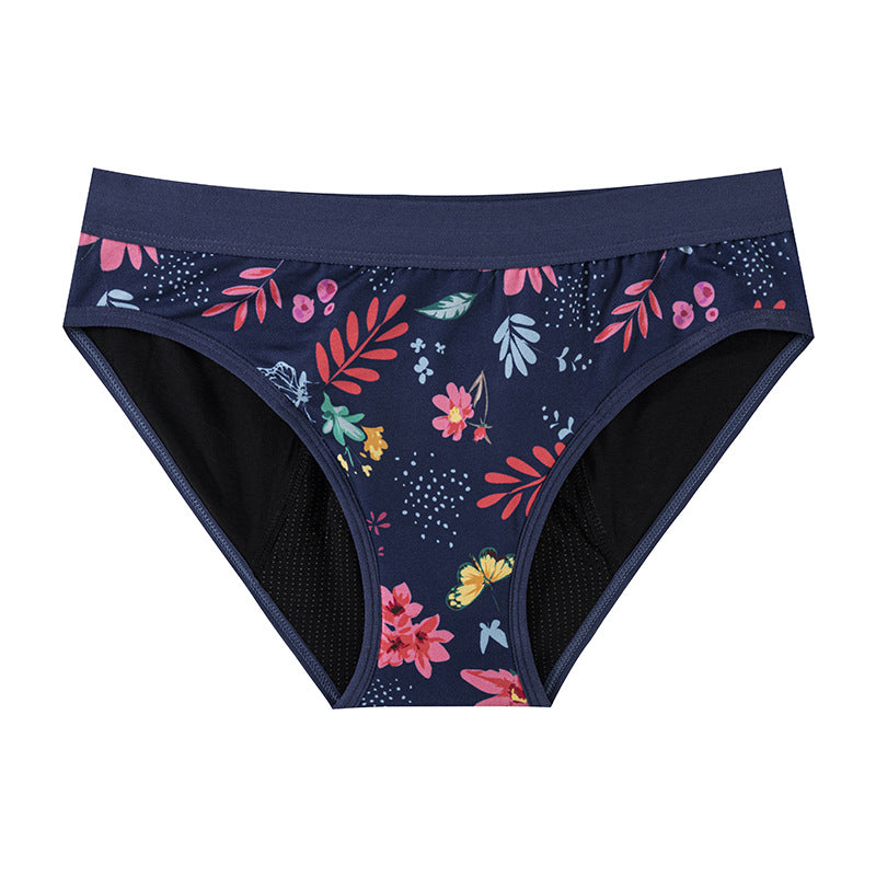 Women's Fashion Printed Breathable Four-layer Physiological Underwear