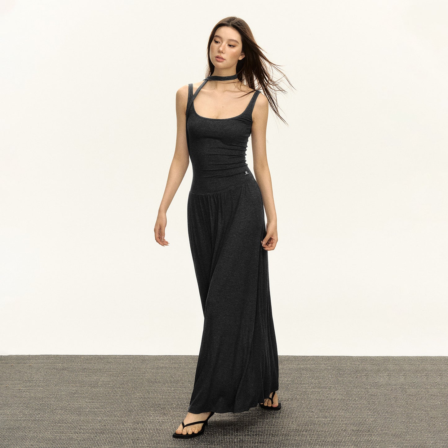 American Retro Design Halter Spaghetti Straps Dress Women