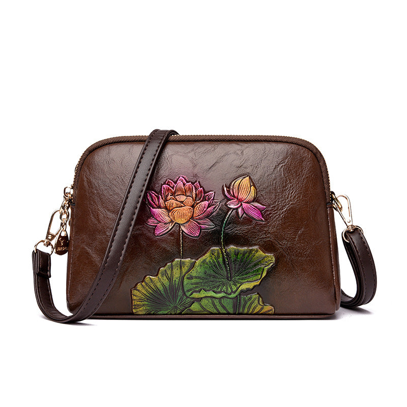 Ethnic-style Vintage Embossed And Carved Single-shoulder Bag