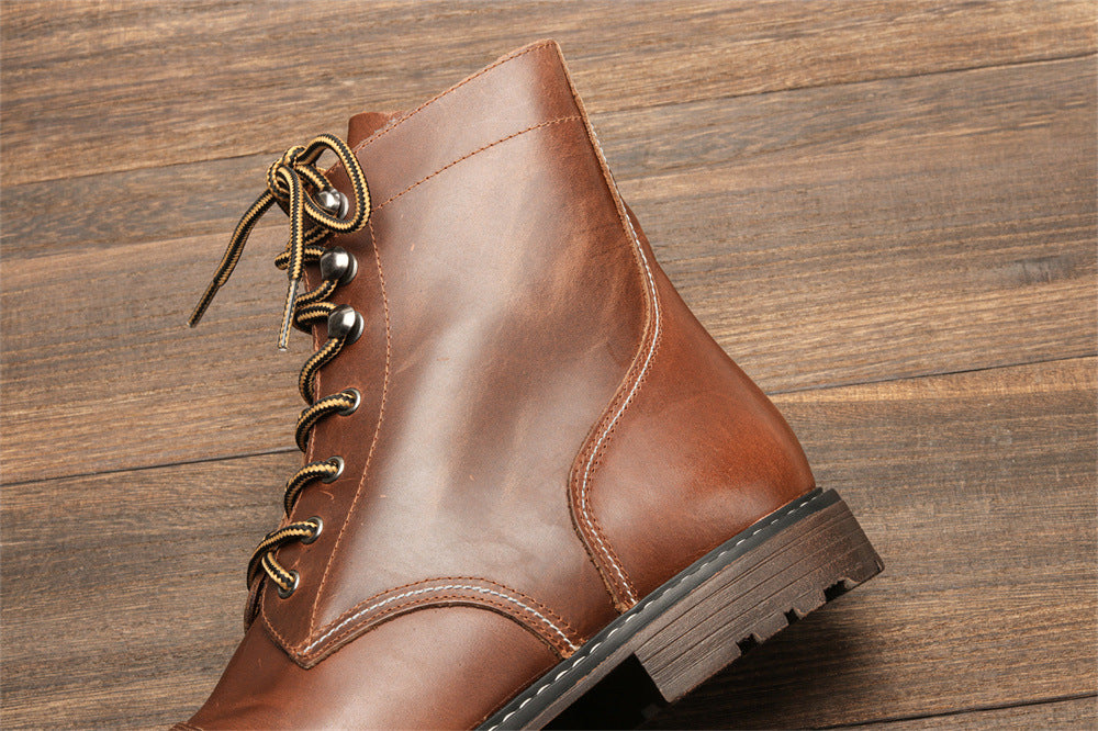 European And American Popular High-top Rubbing Ankle Boots