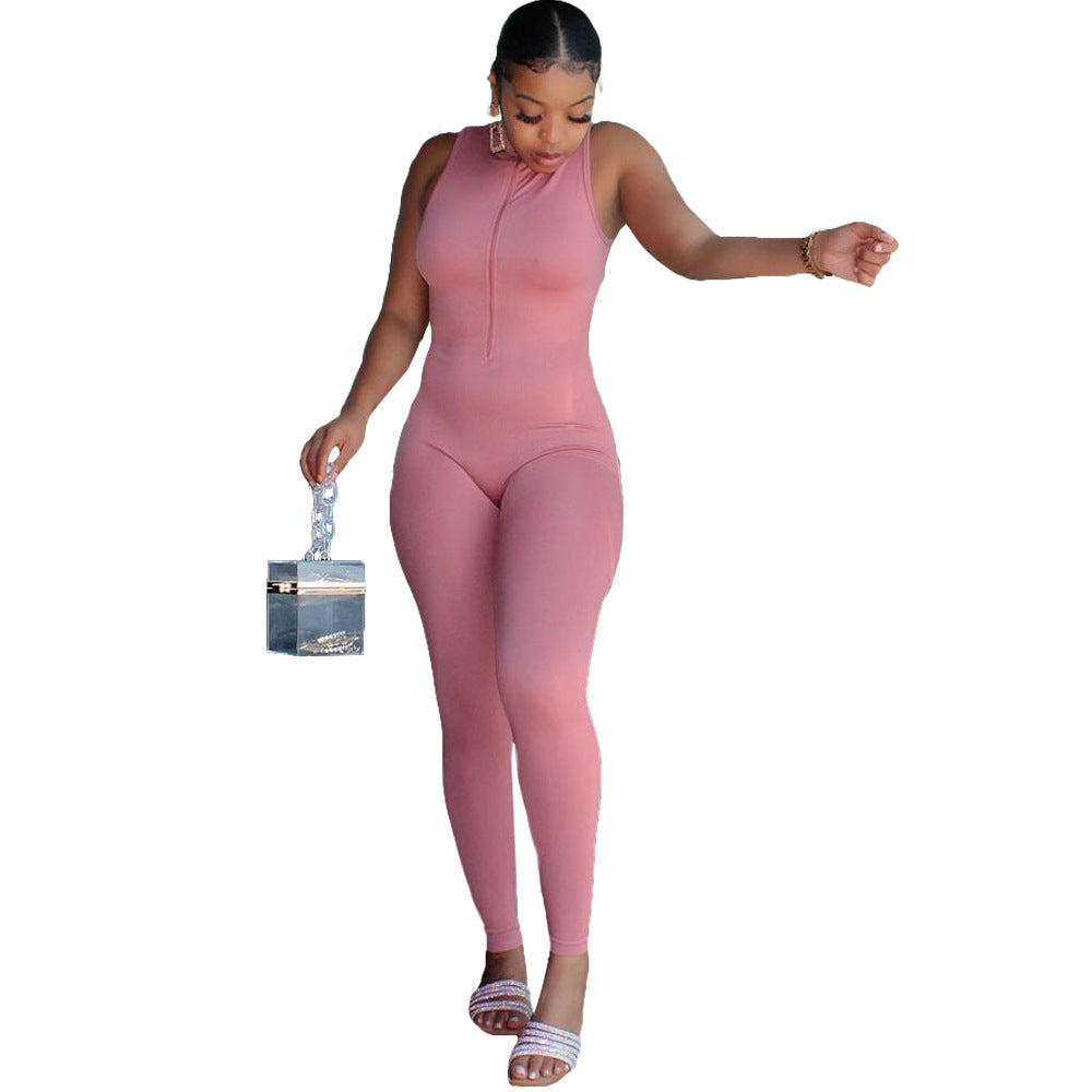 Women's Fashion Sports Casual Skinny Sleeveless Jumpsuit