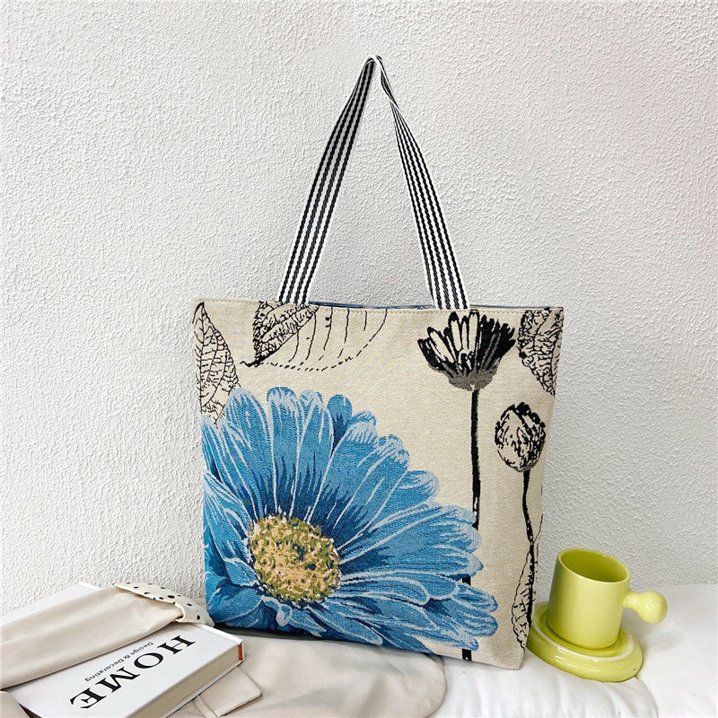 Student Portable Canvas Bag Literary Storage