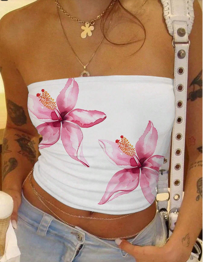 Women's Floral Print Top Sleeveless