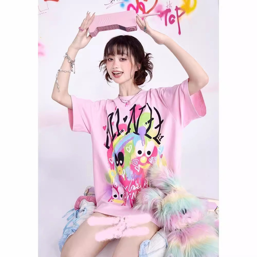 Graffiti Printing Street Hip-hop Creative Women's T-shirt