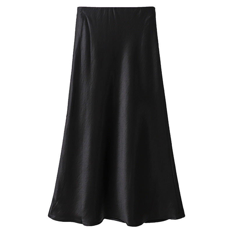 Skirt Womens Autumn High-Waisted Slimming A-Line Skirt
