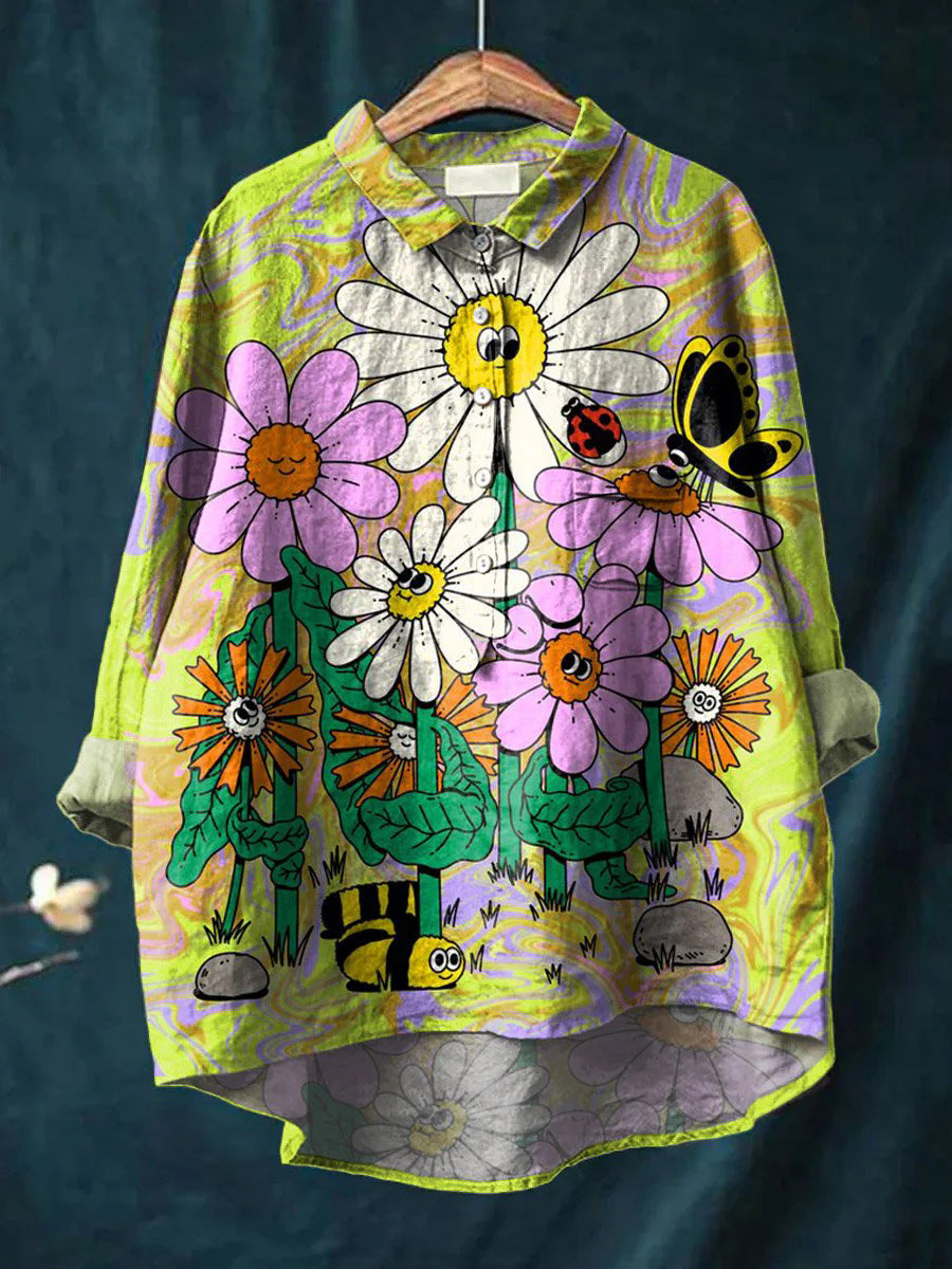 Fashion High-grade Graffiti 3D Digital Printing Lapel Shirt