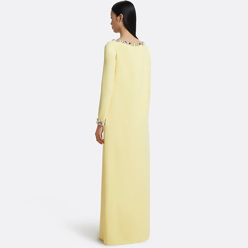 Fashionable Minimalist Beaded Loose-fitting Long Dress