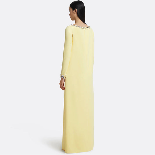Fashionable Minimalist Beaded Loose-fitting Long Dress