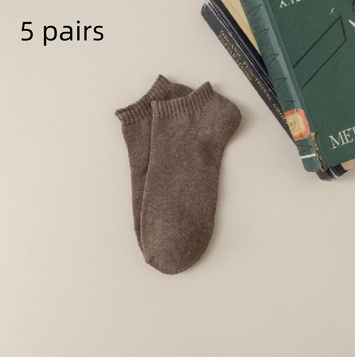Fleece-lined Thickened Low-cut Socks For Warmth