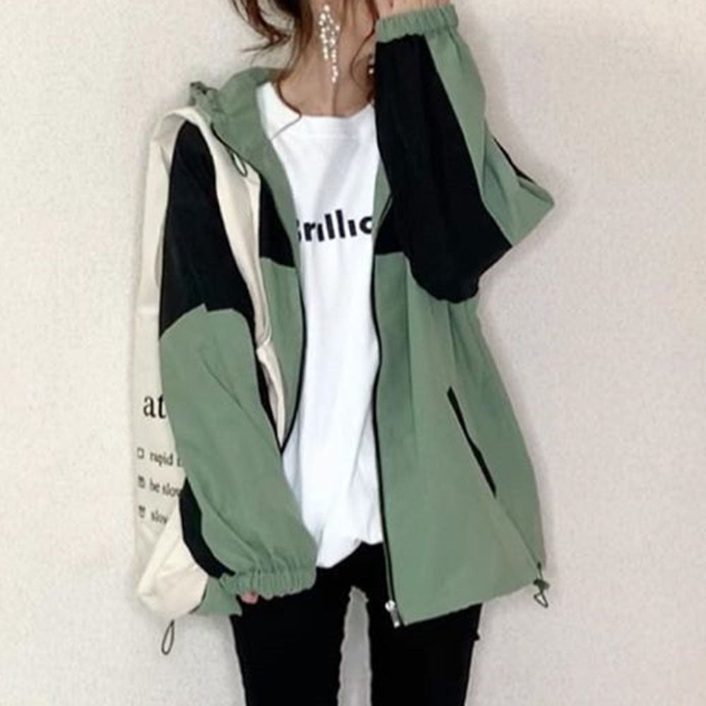 Autumn Women's Long Sleeve Casual Loose Hooded Jacket