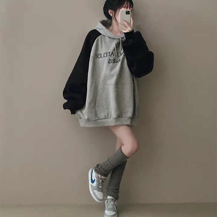 Amerikansk retro vinrød raglanærmet sweater