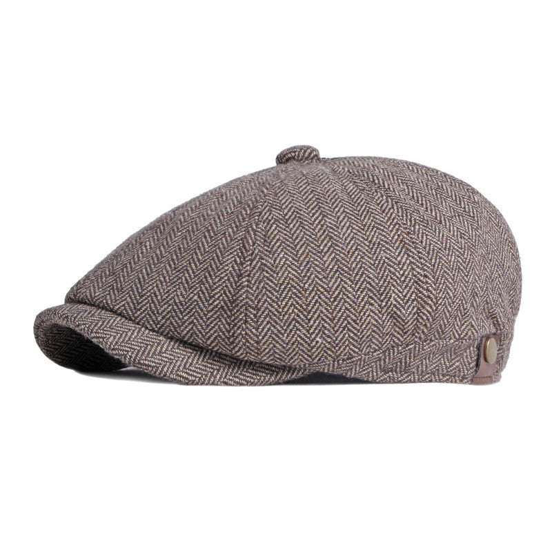 British Retro Octagonal Hat Men's Literary Leisure
