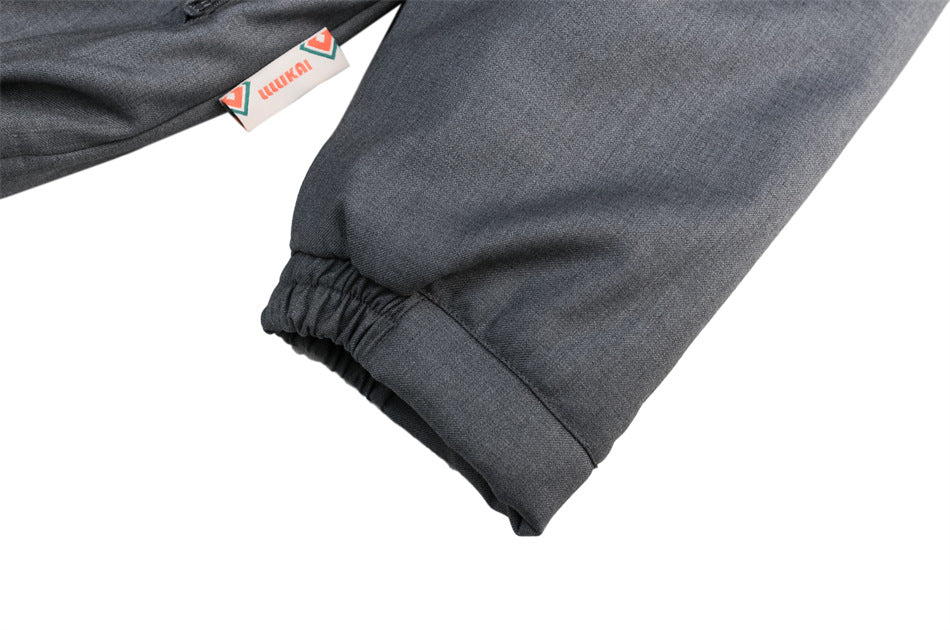 Stand Collar Detachable Loose Cotton Jacket