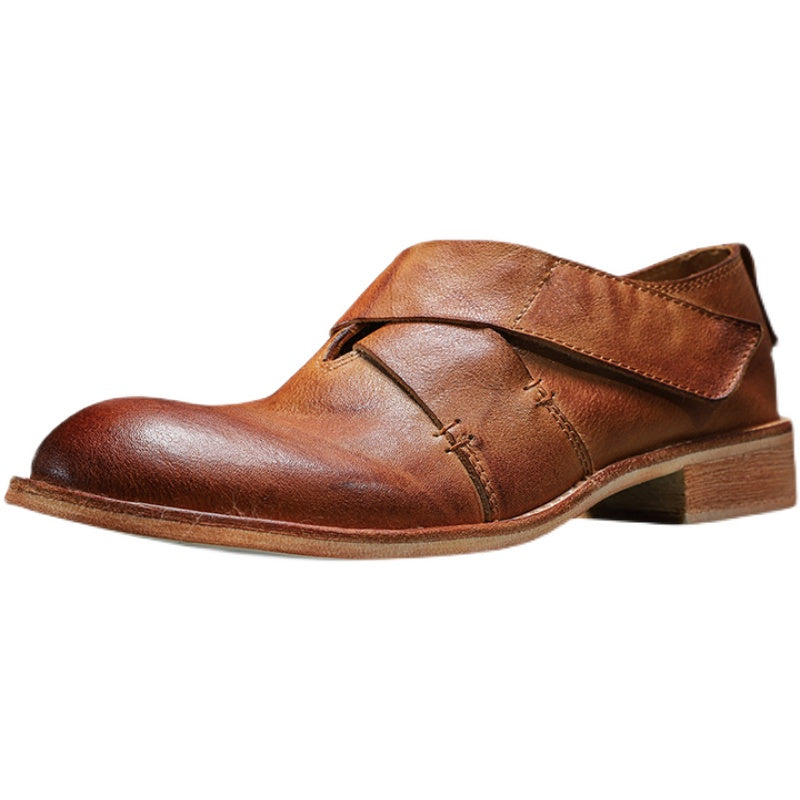 Women's Top Layer Cowhide Leather Sole Heightened Casual Large Scalp Shoes