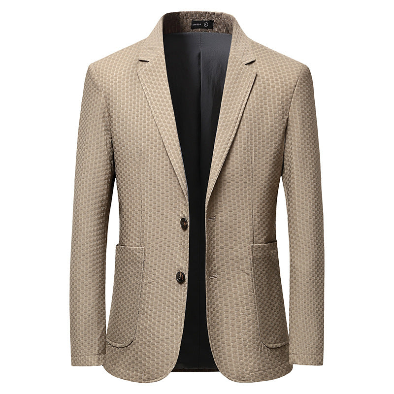 Men's Brocade Ammonia Fabric Plaid Jacquard Suit