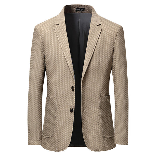 Men's Brocade Ammonia Fabric Plaid Jacquard Suit