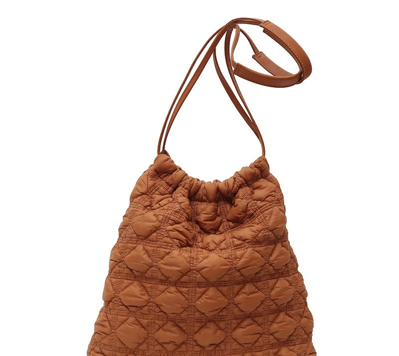 Diamond Bucket Fashion Pleated Crossbody Bag
