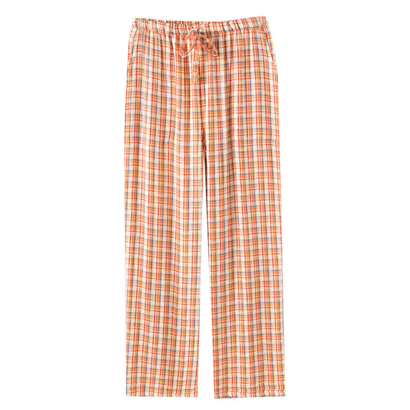 Lightweight Plaid Loungewear Pajama Pantssuitable For Both Home And Outside