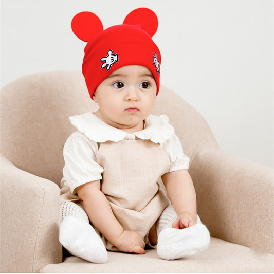 Newborn Baby's Autumn And Winter Double-layer Cotton Cartoon Knitting Pullover