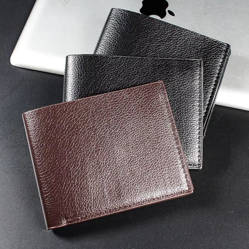 Men'S Wallet Genuine Leather Men Wallets Premium Product Real Cowhide Wallets for Man Short Black Walet Portefeuille Homme