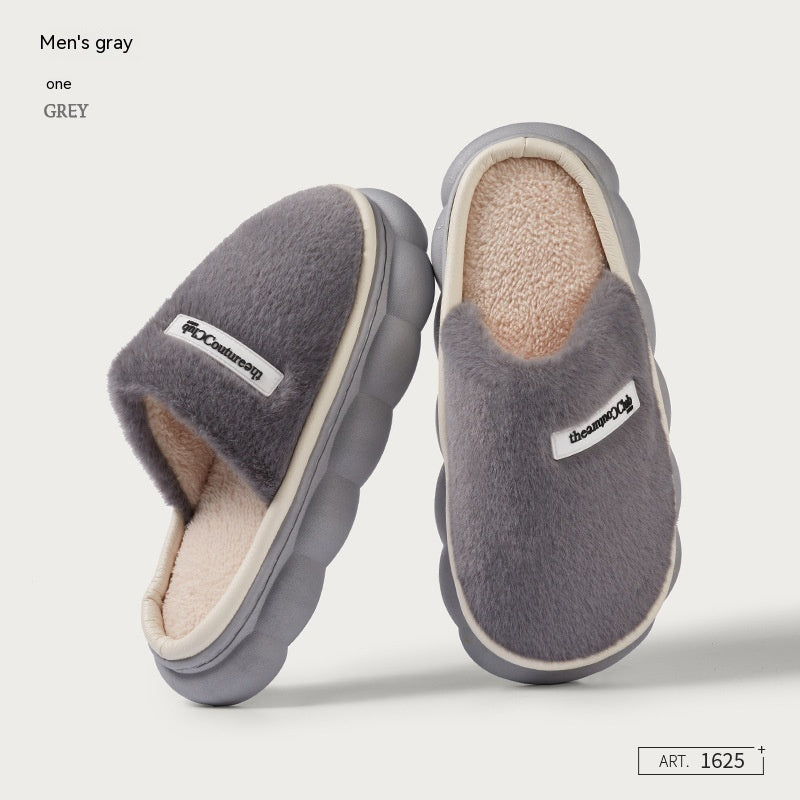 Fleece-lined Platform Velvet Winter Non-slip Slippers