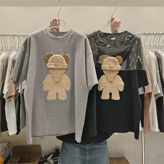 Cartoon Peplum Women's Printed Half Sleeve T-Shirt