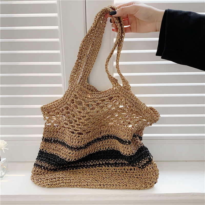 Grass Woven Hollow Bag Single Shoulder Handle