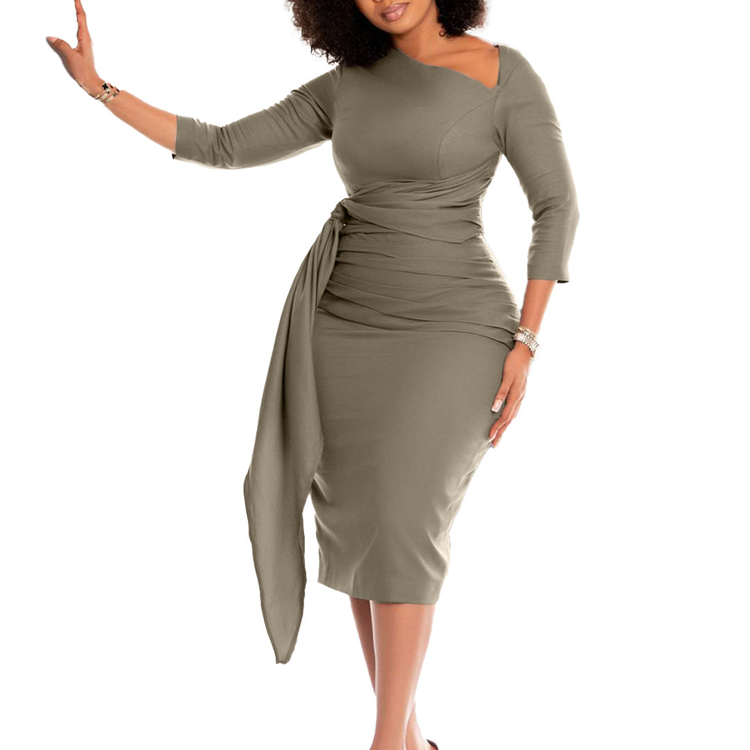 Elegant Plus-Size Kjole i Europæisk og Amerikansk Stil