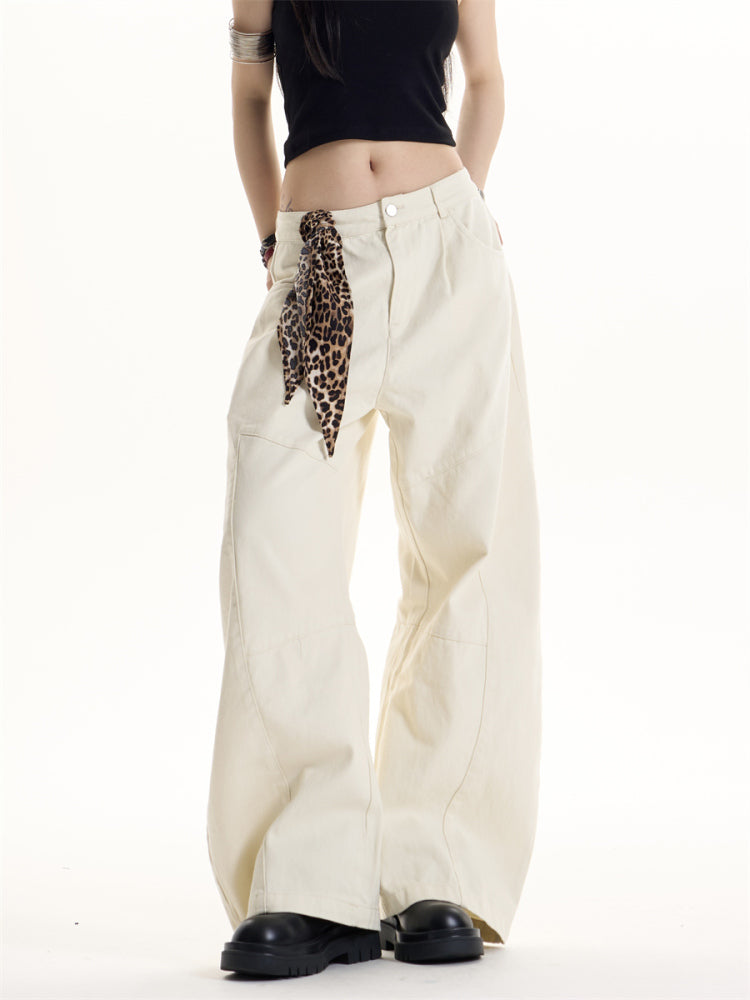 American Retro Hot Girl Belt Decorative Casual Pants