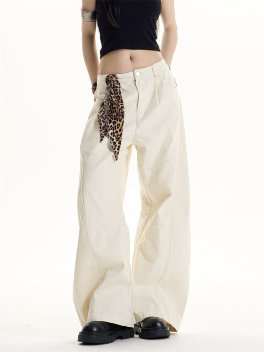 American Retro Hot Girl Belt Decorative Casual Pants