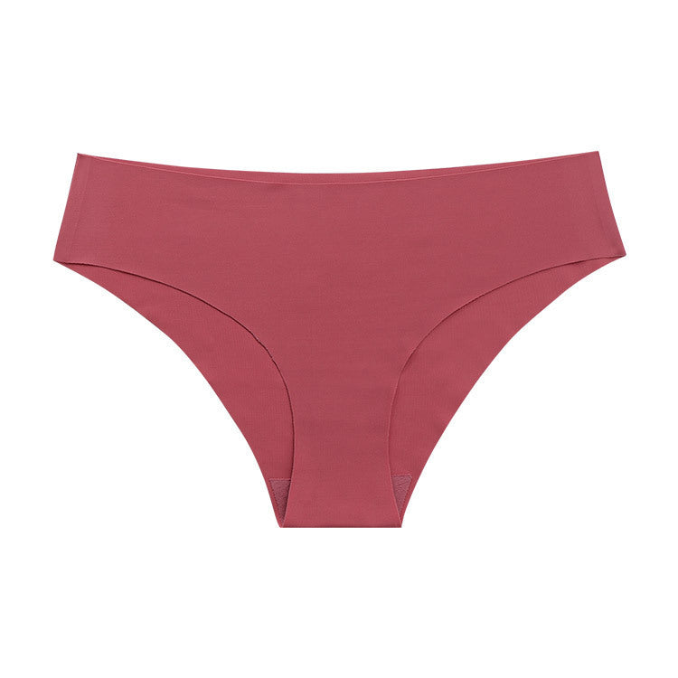 Seamless One-piece Ice Silk Ladies Low-rise Underwear Casually Cut Nude Briefs